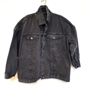 3XL Black Denim Jean Jacket